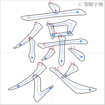 “「褒」的筆順”