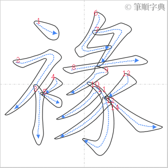 “「褖」的筆順”