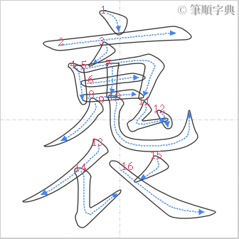 “「褢」的筆順”