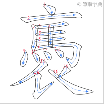 “「褭」的筆順”