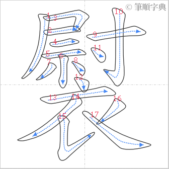 “「褽」的筆順”