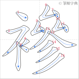 “「襂」的筆順”