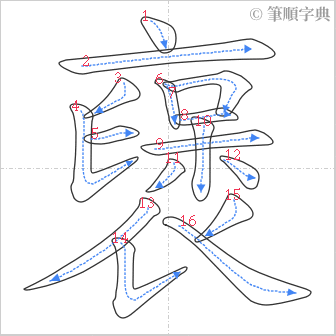 “「襃」的筆順”