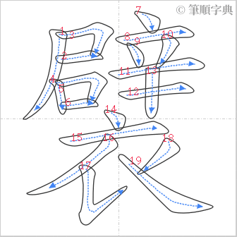 “「襞」的筆順”