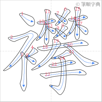 “「襻」的筆順”