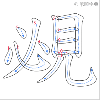 “「覕」的筆順”