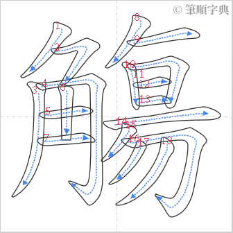 “「觴」的筆順”