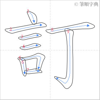 “「訂」的筆順”