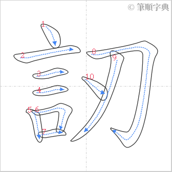 “「訒」的筆順”