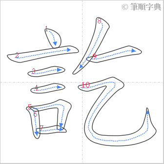 “「訖」的筆順”