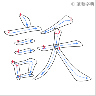 “「訞」的筆順”