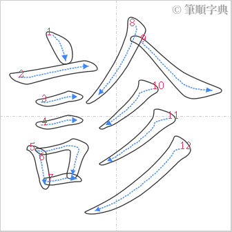 “「診」的筆順”