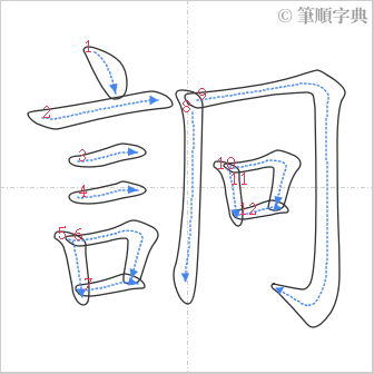 “「詗」的筆順”