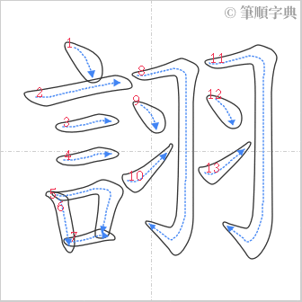 “「詡」的筆順”