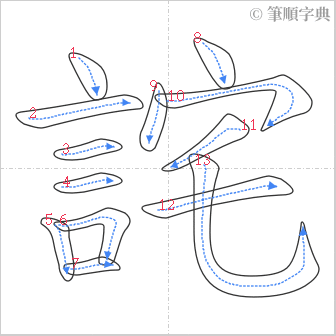 “「詫」的筆順”