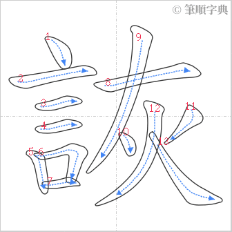 “「詼」的筆順”