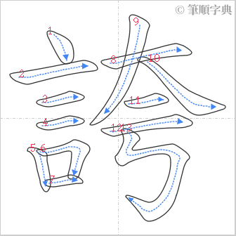 “「誇」的筆順”