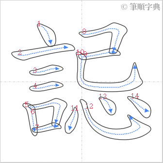 “「誋」的筆順”