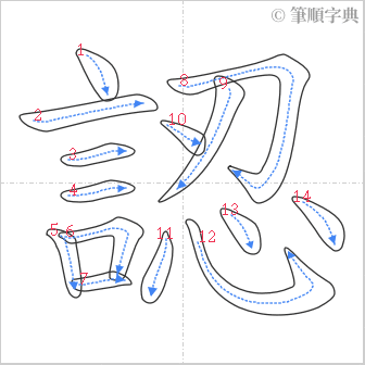 “「認」的筆順”