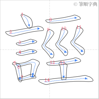 “「誙」的筆順”