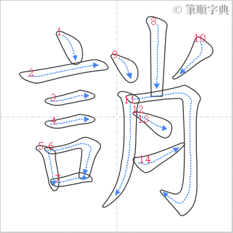 “「誚」的筆順”