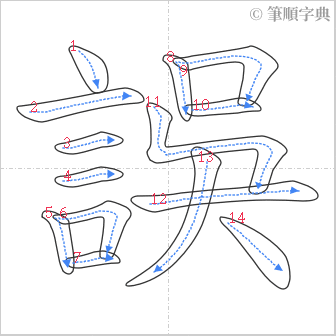 “「誤」的筆順”