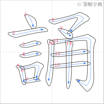 “「誦」的筆順”