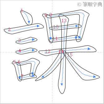 “「課」的筆順”