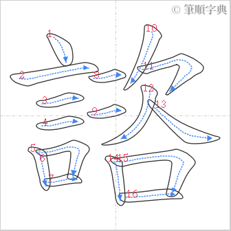 “「諮」的筆順”