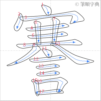 “「謇」的筆順”