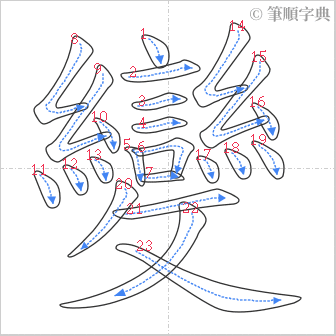 “「變」的筆順”