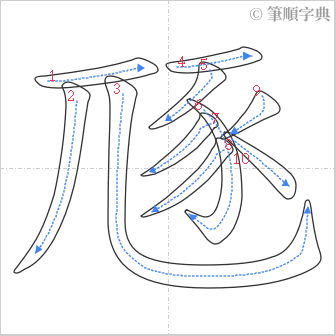 “「豗」的筆順”