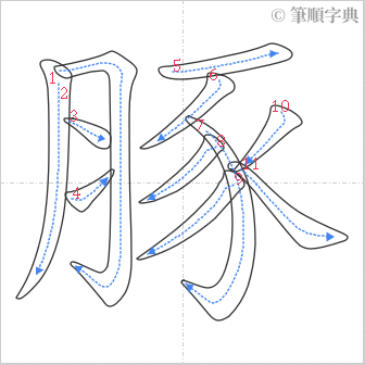 “「豚」的筆順”