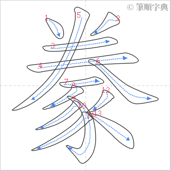 “「豢」的筆順”