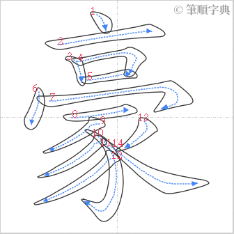 “「豪」的筆順”