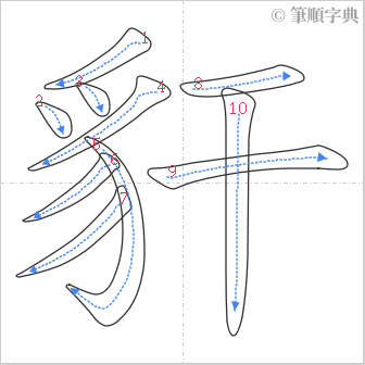 “「豻」的筆順”