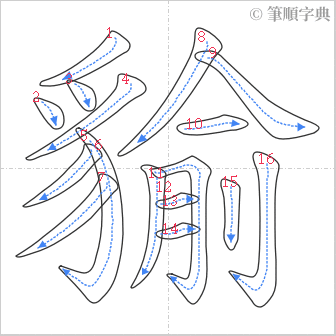 “「貐」的筆順”