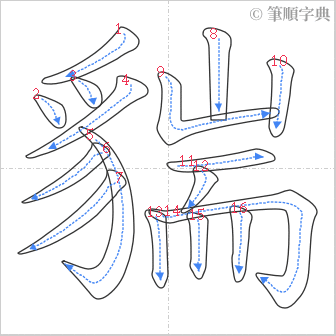 “「貒」的筆順”