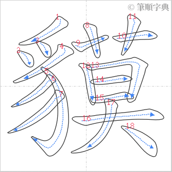 “「貘」的筆順”