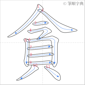 “「貪」的筆順”