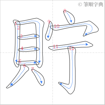 “「貯」的筆順”