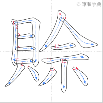 “「賒」的筆順”