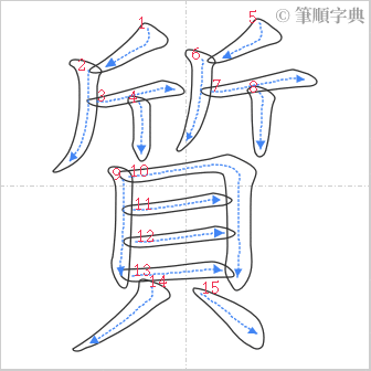 “「質」的筆順”