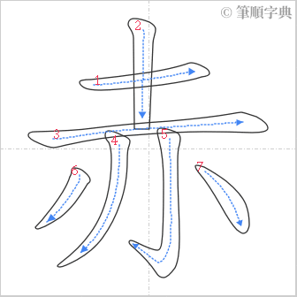 “「赤」的筆順”