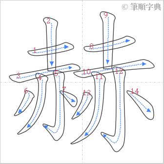 “「赫」的筆順”