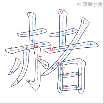 “「赭」的筆順”