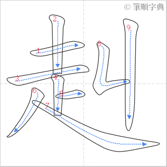 “「赳」的筆順”