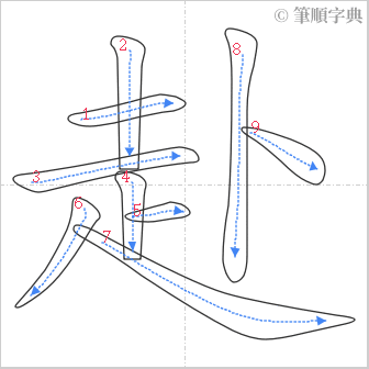 “「赴」的筆順”