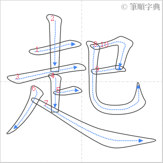 “「起」的筆順”