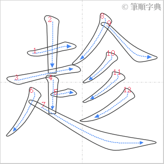 “「趁」的筆順”